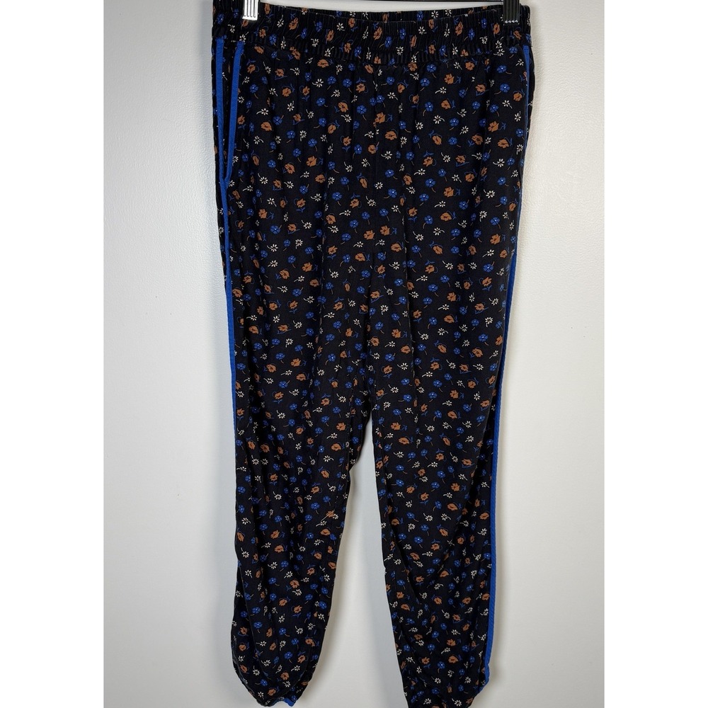 Madewell Track Crop Trousers Prairie Floral Posies Black Multicolor Size Small - Picture 3 of 13